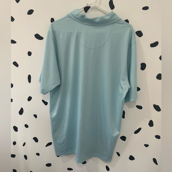 LARGE BLUE TOPAZ CYPRESS CLUB 3 BUTTON COLLARD DRESS SHIRT FOR MEN - Picture 7 of 8